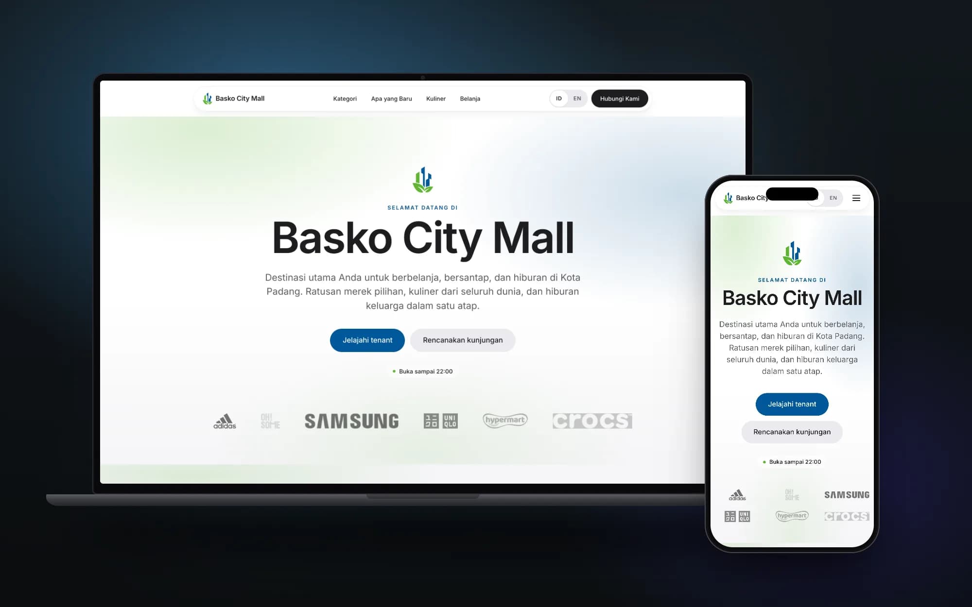 Basko City Mall, laptop and phone mockup