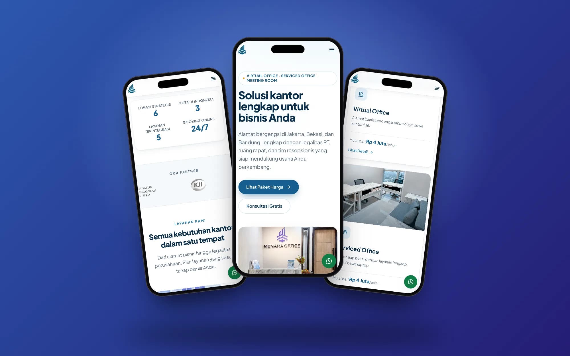 Menara Office, mobile screens