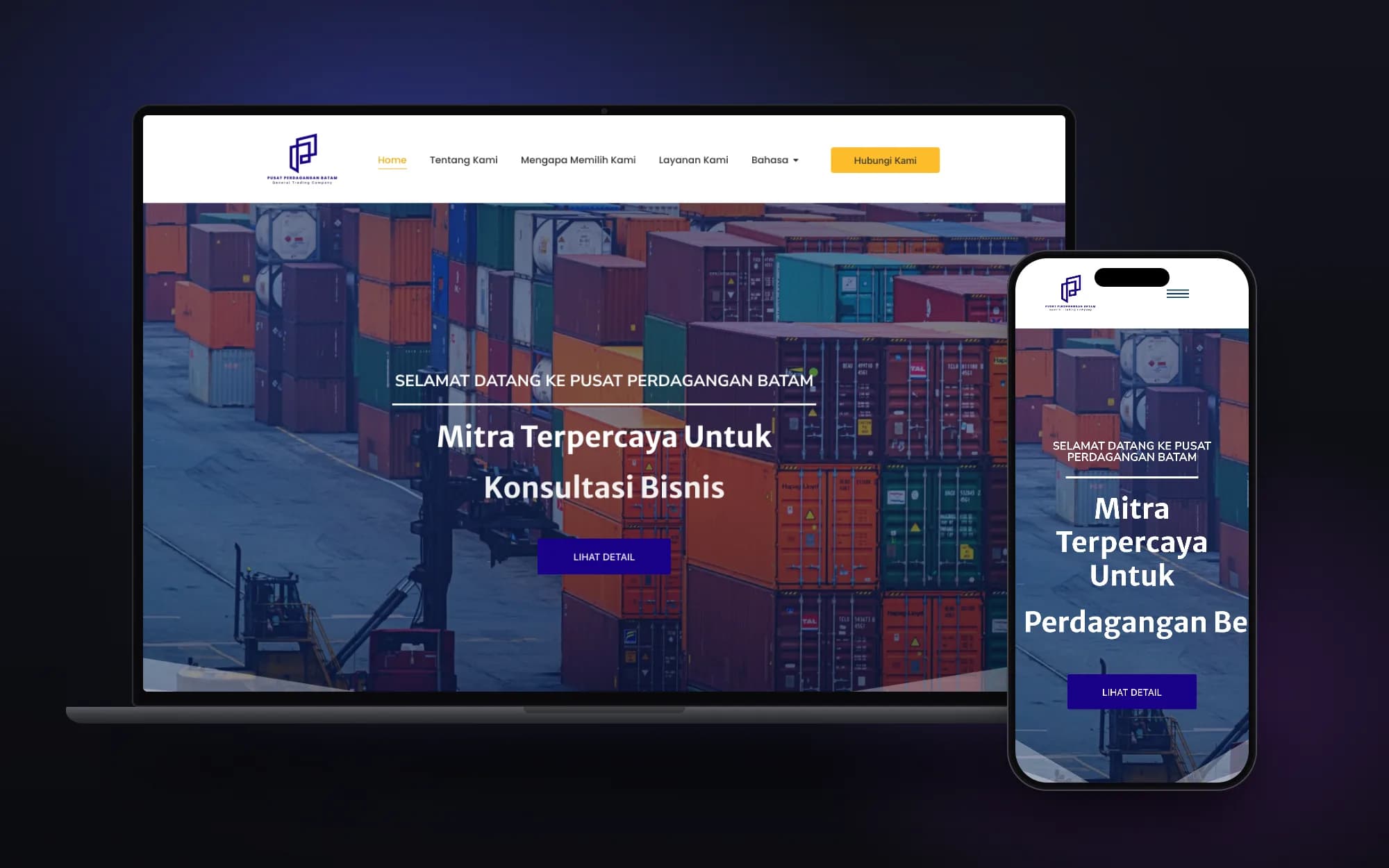 Pusat Perdagangan Batam, laptop and phone mockup