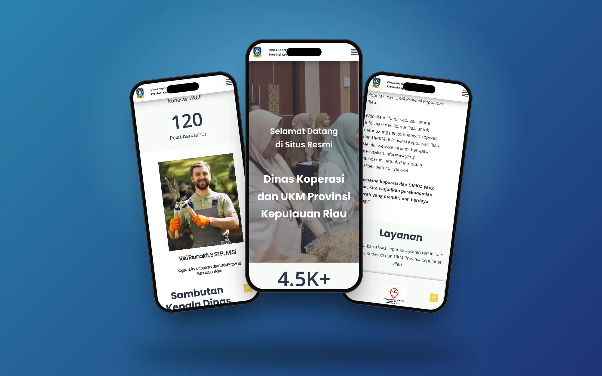Diskop UKM Kepri, mobile screens